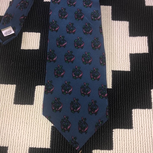 J. Garcia Silk Neck Tie JG Blue Print - Picture 3 of 6